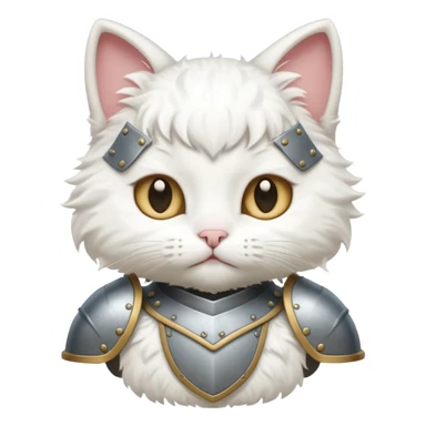 baby white cat armor sticker