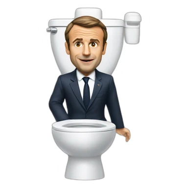 Skibidi toilet emanuel Macron sticker