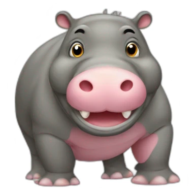 hippopotame avec un flanby sticker