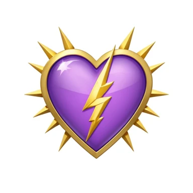 purple heart with a lightning bolt sticker