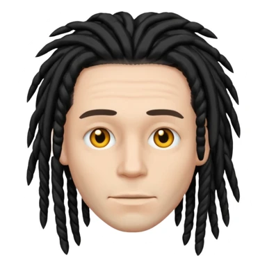 white man with black dreadlocks sticker