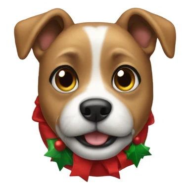 Dog wearing Christmas dress sticker