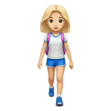 Girl in a walking track sticker
