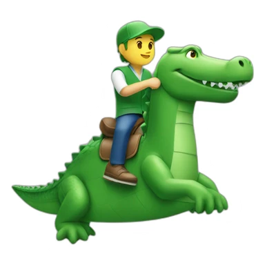 Guy using lacoste riding in crocodile sticker