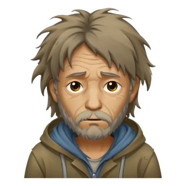 very dirty looking homeless person very very dirty and smelly looking face only sticker