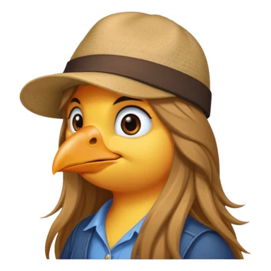long haired female bird with hat sticker
