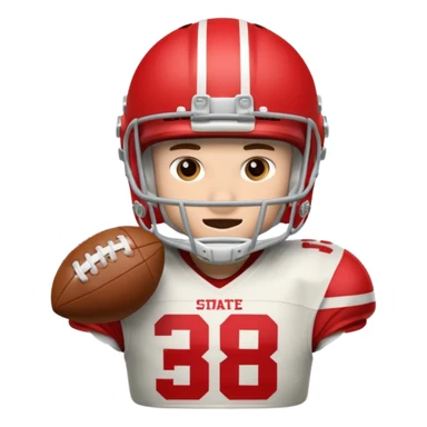 White nc state football player scoring a touchdown sticker