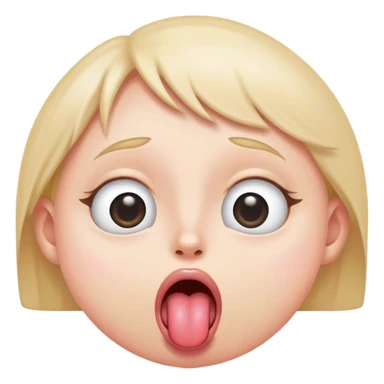 wide eyes and tongue sticking out sticker