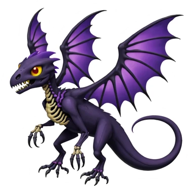 Evil Spooky Salandit-Duskull-Noibat-Fakémon-hybrid-creature (full body)  sticker