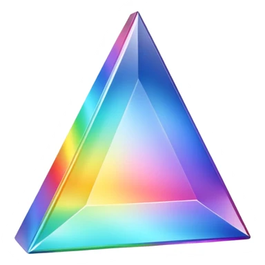 A 3d, not to detailed rainbow prismatic triangular prism. sticker