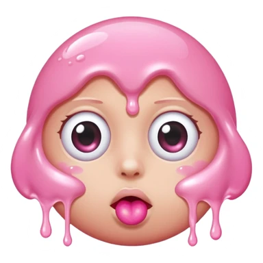 rolling eyes with bubble gum drips sticker