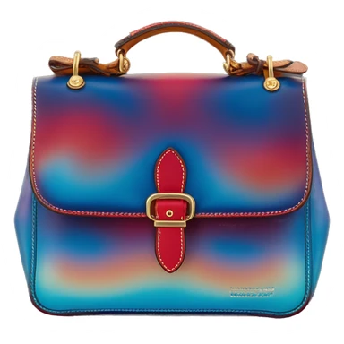 Realistic isolated iridescent red to blue color shift ombre dooney and bourke satchel purse.  sticker