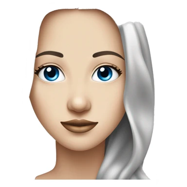 lange schwarze glatte offene  haare, weiße hautfarbe, weiblich, blaue augen sticker