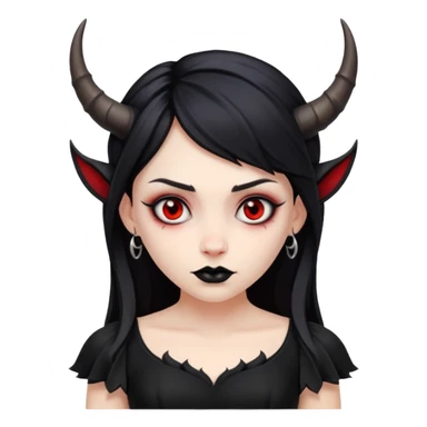 girl with evil horns and black dress sticker