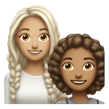 light skinned girls smiling best friends sticker