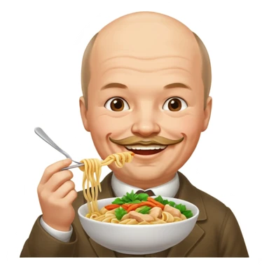 Lenin ăn mì gà sticker