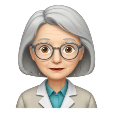 scientist professor old woman sticker
