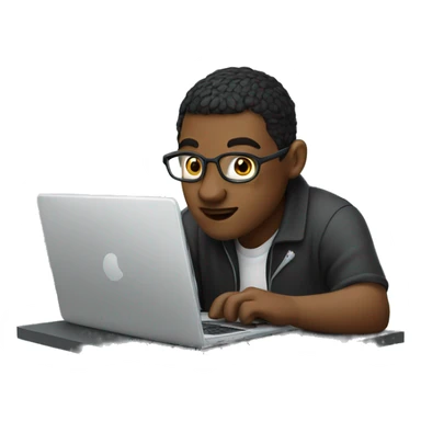 IT programmer coding on his laptop sticker