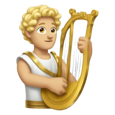 Apollo god. Holding a lyre with Blonde hair sticker