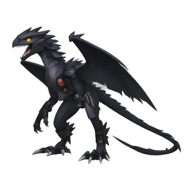  Cool Edgy Black Digimon-Fakemon-Raptor-Dragon-Mecha full body sticker