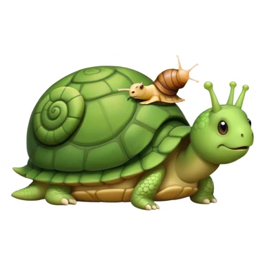 snail on top of a sleeping turtle sticker