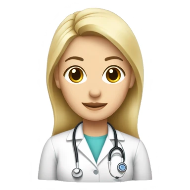 Doctora piel blanca, rubia, pelo largo y de pie sticker