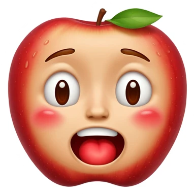 Apple style emoji, laugh crying face but looks exhausted and crazy sticker