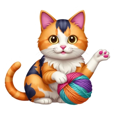 A playful cat leaning over the basket edge, reaching for a yarn ball. sticker