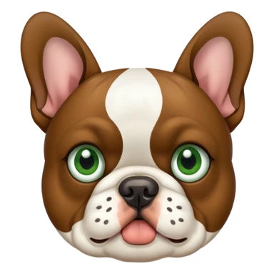 Frenchie dog with green dirt on his face sticker