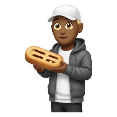 Eminem holding a kanelbulle sticker