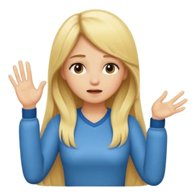 blonde cartoon girl long hair making time out gesture sticker