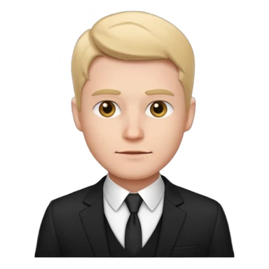 a white man in a black suit sticker