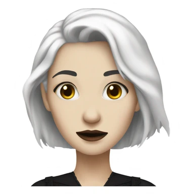 White skin, white hair, gothic clothes woman  sticker