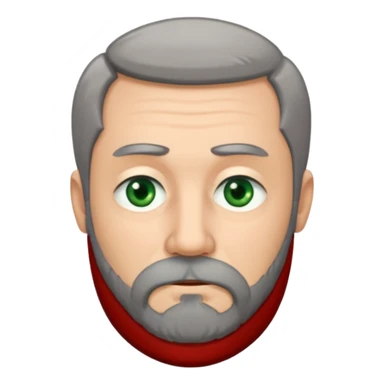 Greenish grey eyed adult man with sad eyes, poor short dark grey hair and a very long beard hanging. Pale skin. He's serious and looks tired. Make sure his hair and beard are both dark grey. sticker