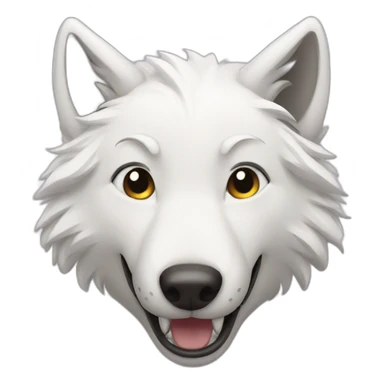 white wolf smiling sticker