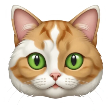 Half-eared grey striped green-eyed Scotch fold, cute cat sticker