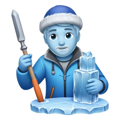 Sculptor chisel & mallet,Ice. sticker