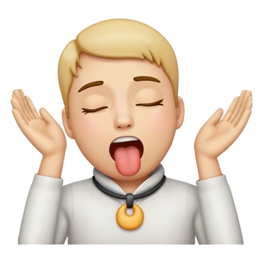 Chocking emoji with hands in the neck close eyes and tongue out sticker