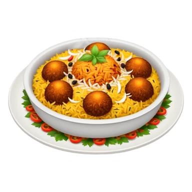 Emoji with biryani in a plate sticker