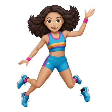 Florence Griffith Joyner with dark brown hair sticker