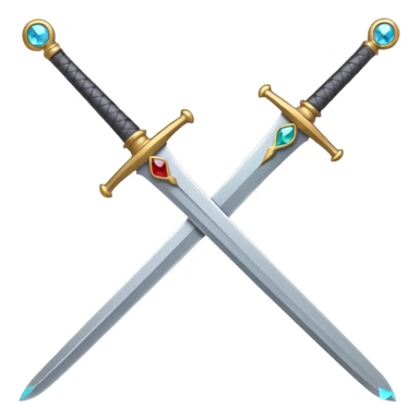 emoji style sword with plain dull blade and basic hilt, gemstone in hilt is the only color, rest is gray sticker
