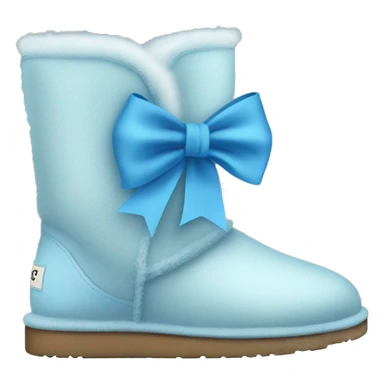 Light blue ugg boots with blue silk ribbon bow  sticker