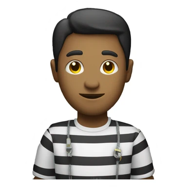 Dude wearing a white and black stiped shirt holding in his back a bag of money  sticker