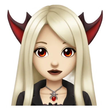 Vampire hime gyaru girl with red eyes black hair sticker