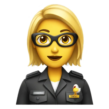 Female Security agent with chicken sticker