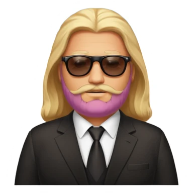 fat male blond long hair agent with three-day-beard in egypt with pyramid. sticker