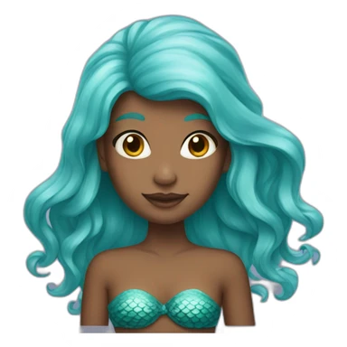 Girl with mermaid hair sticker