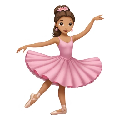 girl with a Hawaiian flower in her hair, wearing ballet pointe shoes, doing ballet with a bag, wearing a long dress sticker