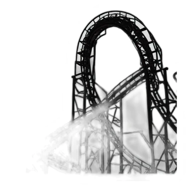 Black roller coaster outline sticker
