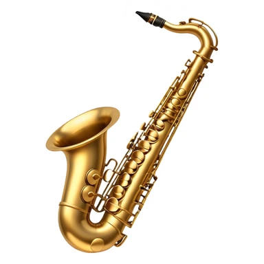 Cinematic Realistic Saxophone, smooth, curving brass body with a golden finish, soft reflections of warm light catching the details, a player’s fingers carefully pressing the keys, glowing with a jazzy, atmospheric charm. sticker